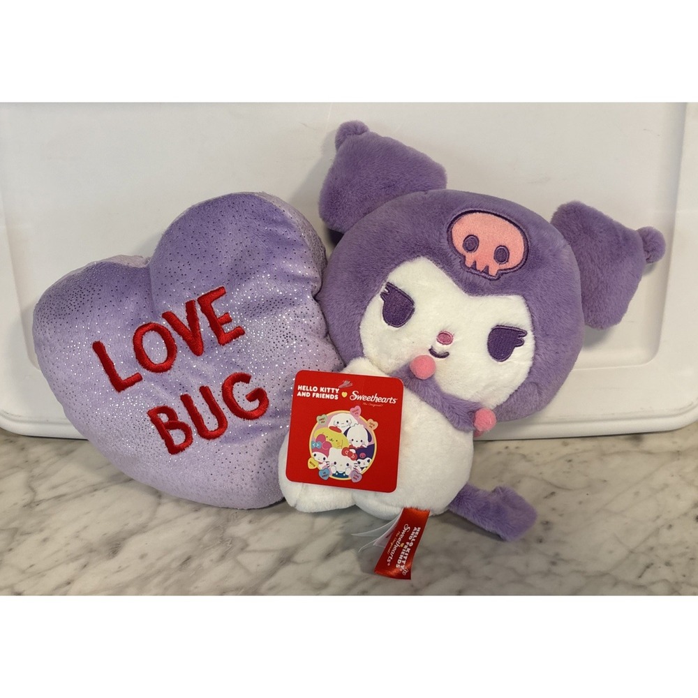 New Hello Kitty Sweethearts‎ Purple Plush Heart Love Bug Pillow 2026